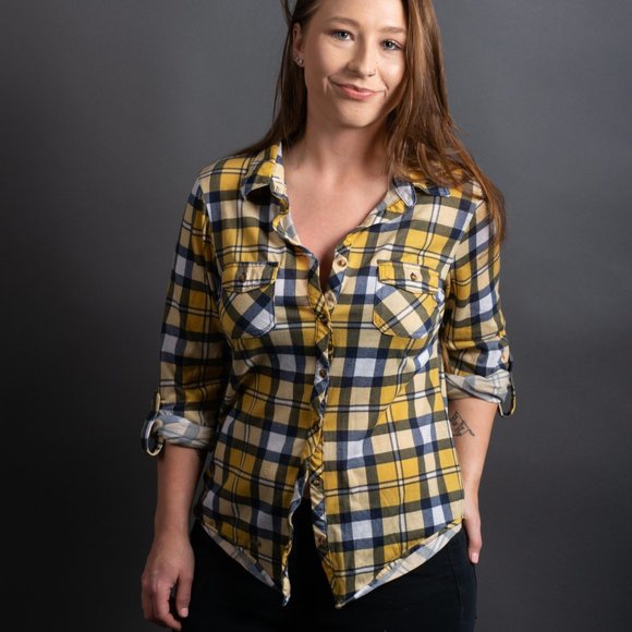 Yellow Blue Tie Flannel by Passport - Picture 10 of 10